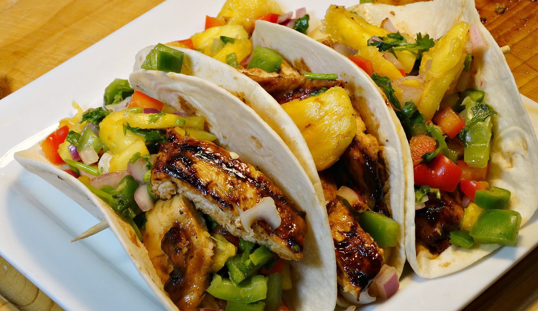 Grilled Teriyaki Chicken Tacos Topped With Pineapple Salsa  Cooking With Tammy .Recipes