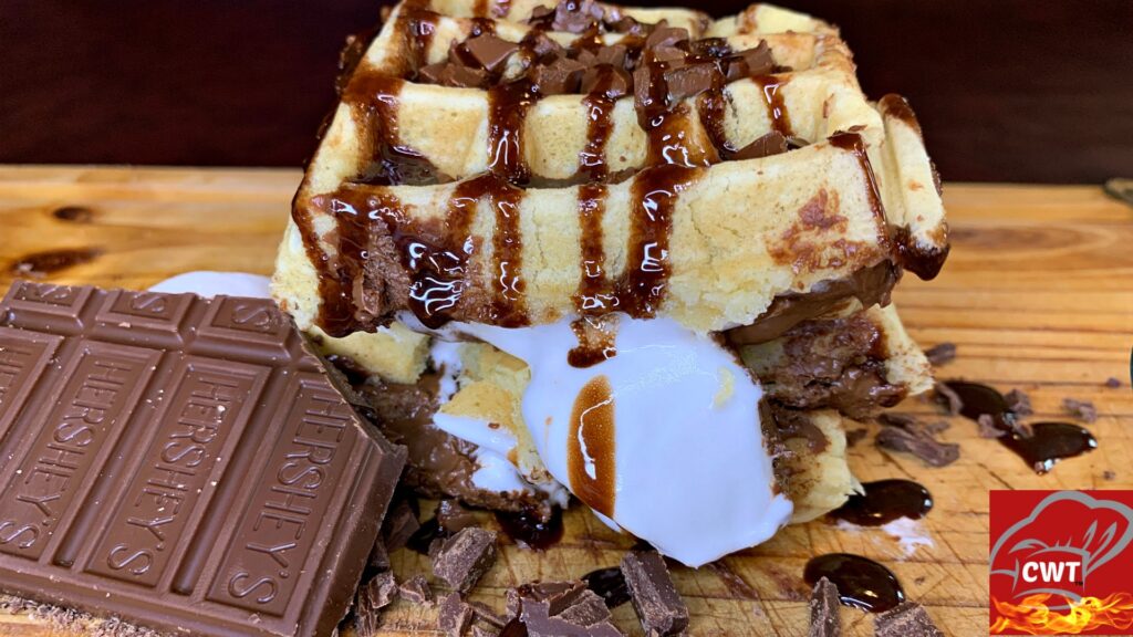 Chocolate S'mores Stuffed Waffles