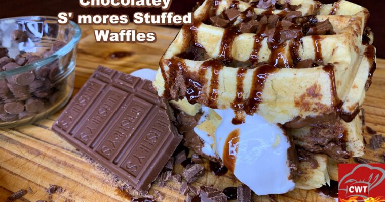 Chocolate S'mores Stuffed Waffles