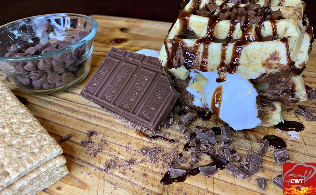 Chocolate S'mores Stuffed Waffles