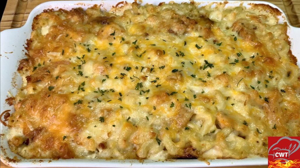 Chicken And Sausage Baked Macaroni And Cheese!