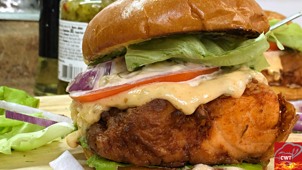 Fried Buttermilk Salmon Burger
